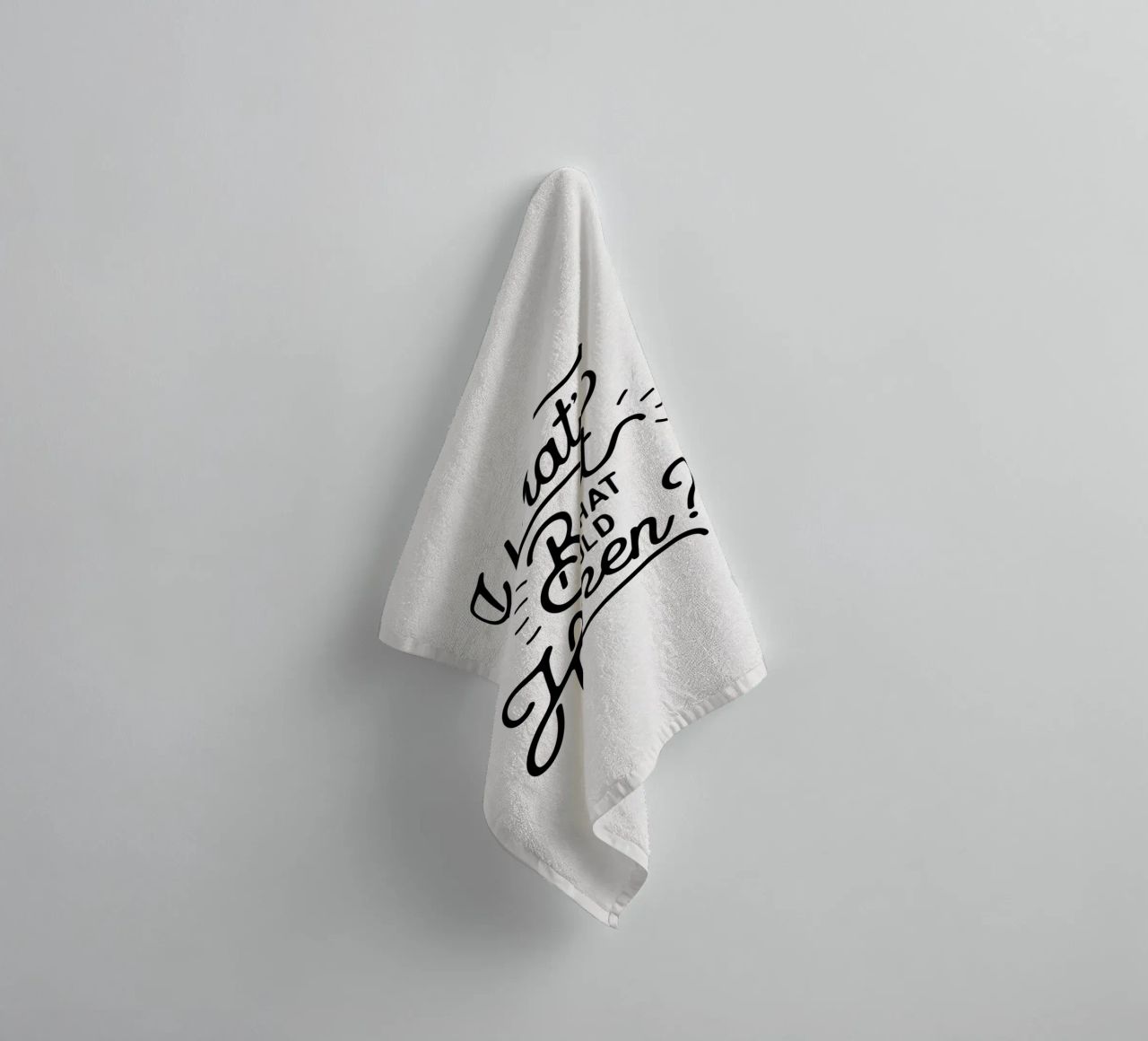 What's The Best That Could Happen Optimistic Zitat in Schwarz Handtuch von THE MOTIVATED TYPE
