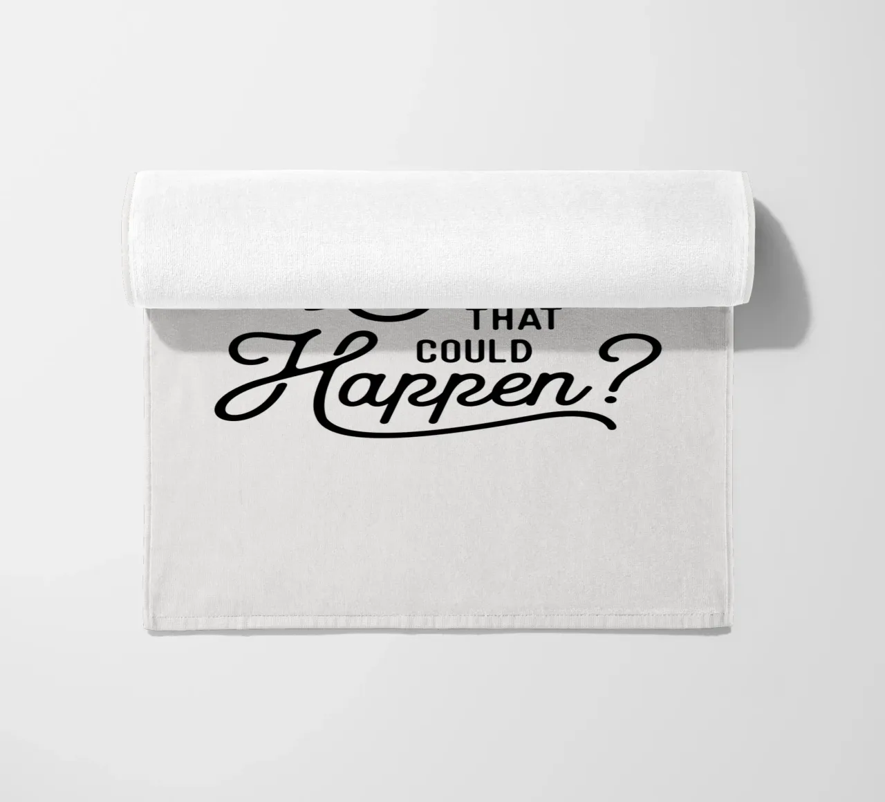 What's The Best That Could Happen Optimistic Zitat in Schwarz Strandtuch von THE MOTIVATED TYPE