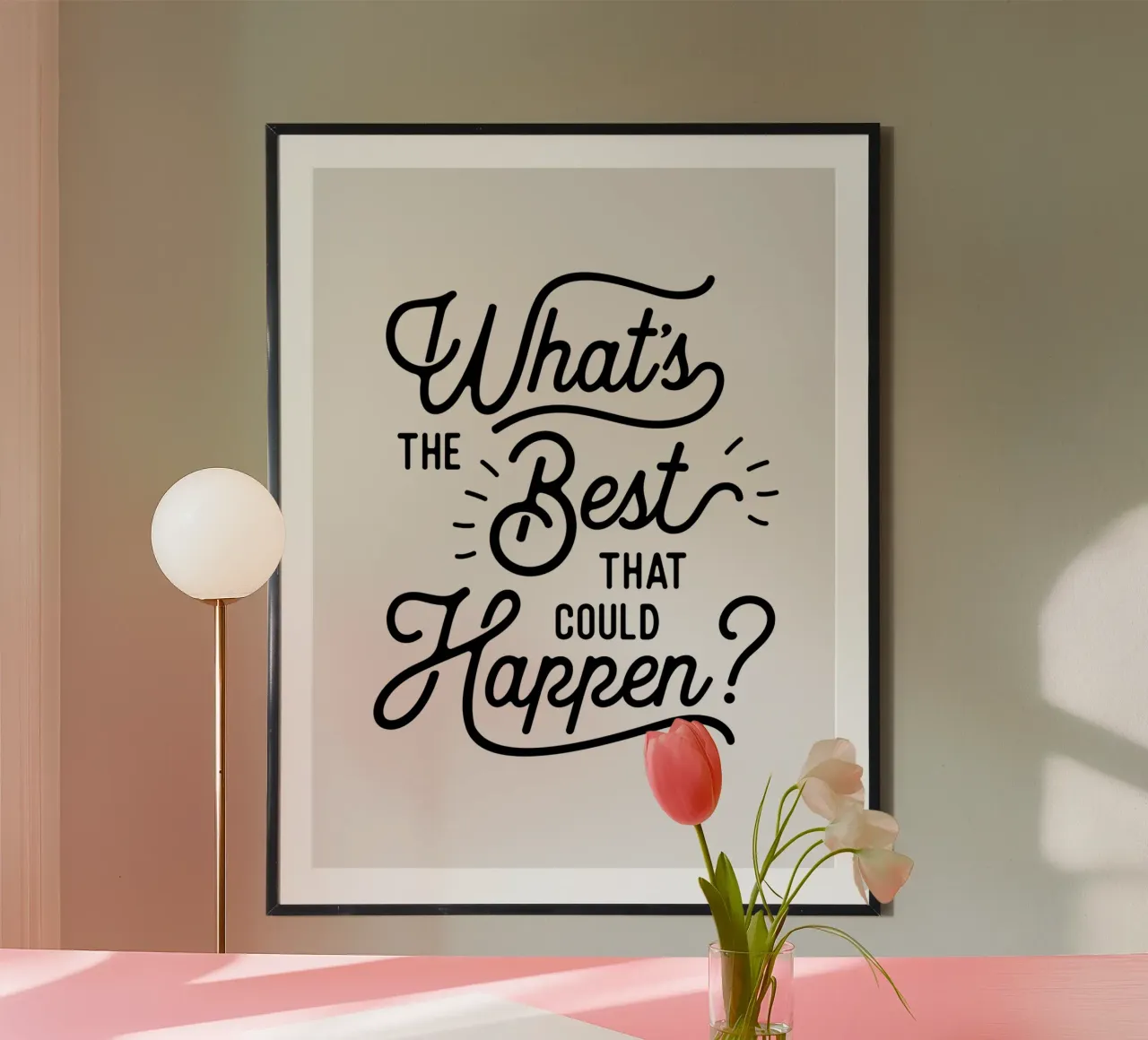 Lo mejor que puede pasar Cita optimista en negro poster de THE MOTIVATED TYPE