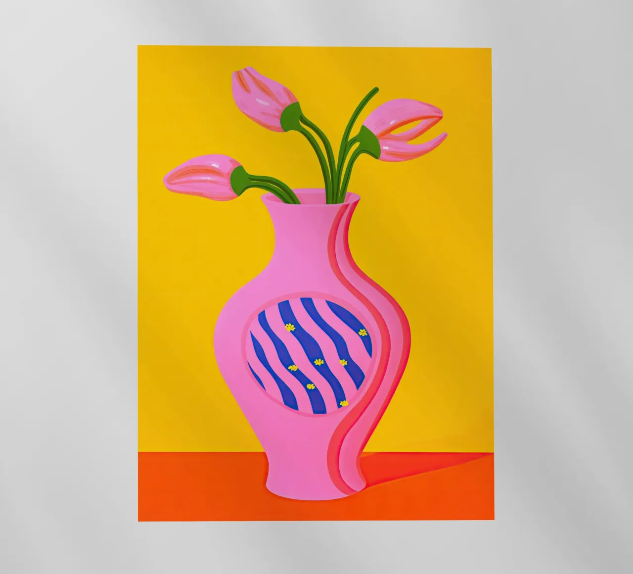 Natura morta pop art con fiori di plastica rosa pellicola backlit da Autofocus