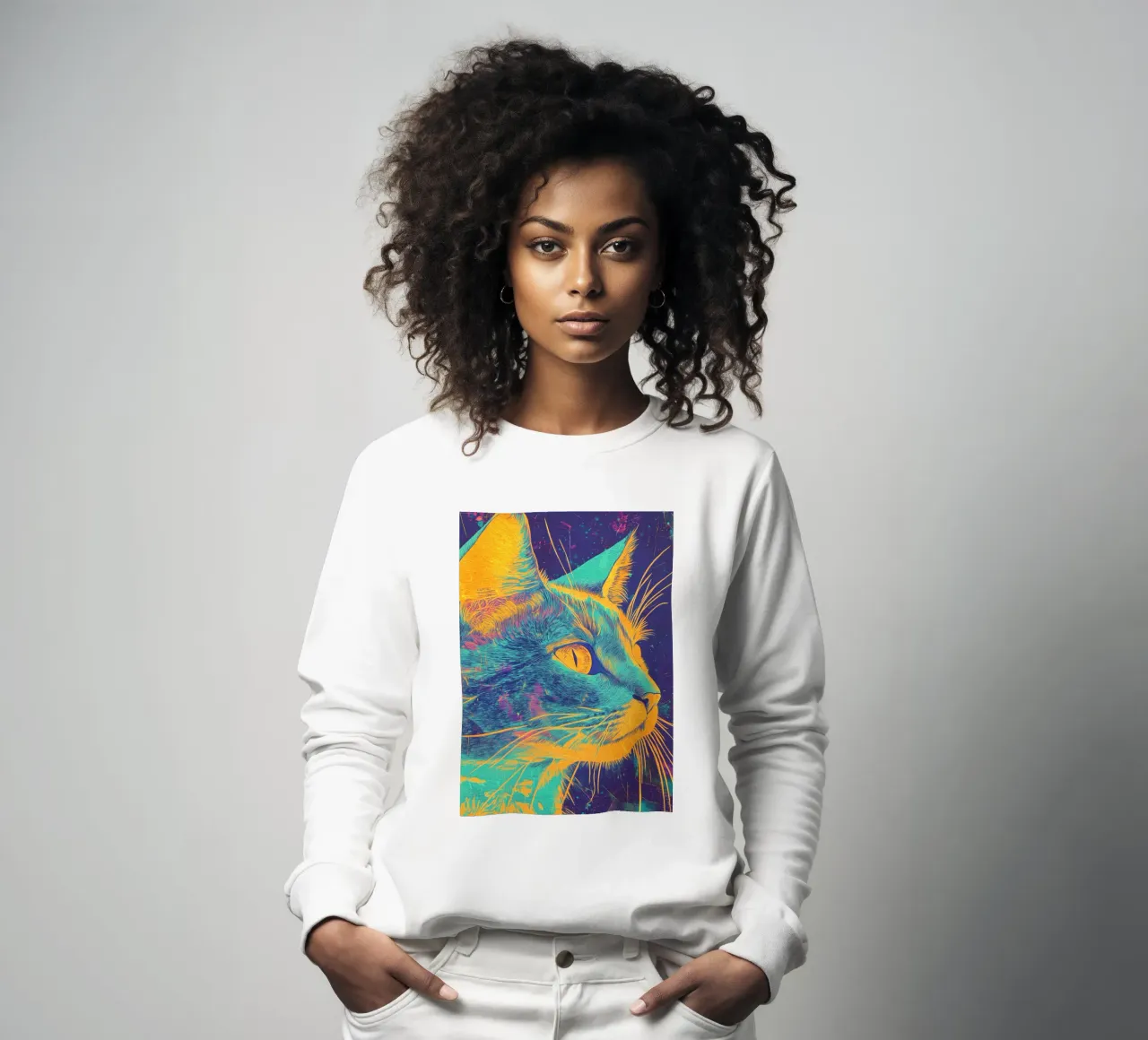 Gatto blu felpa da Justyna Jaszke JBJart