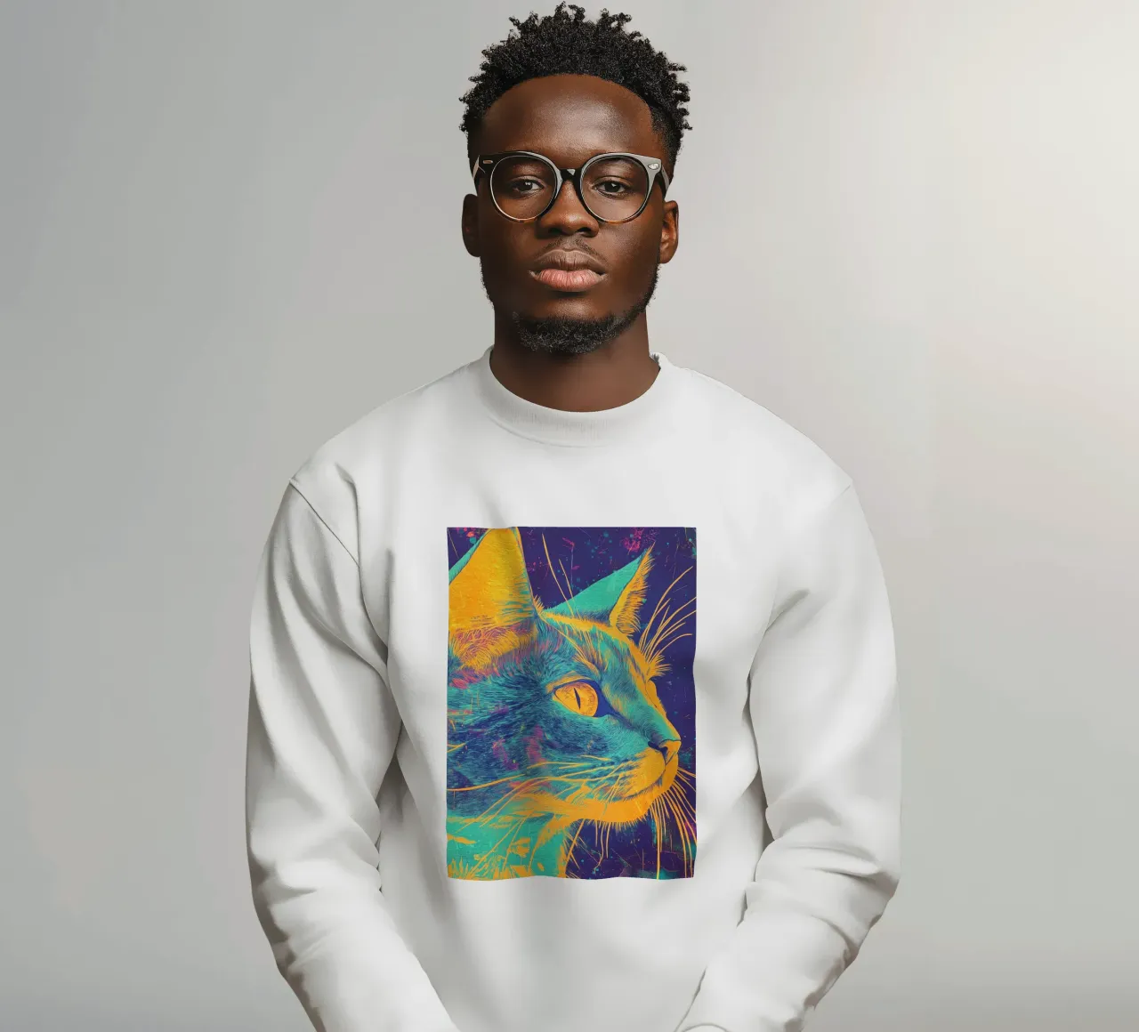 Gatto blu felpa da Justyna Jaszke JBJart