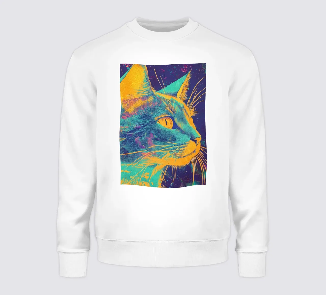 Gatto blu felpa da Justyna Jaszke JBJart