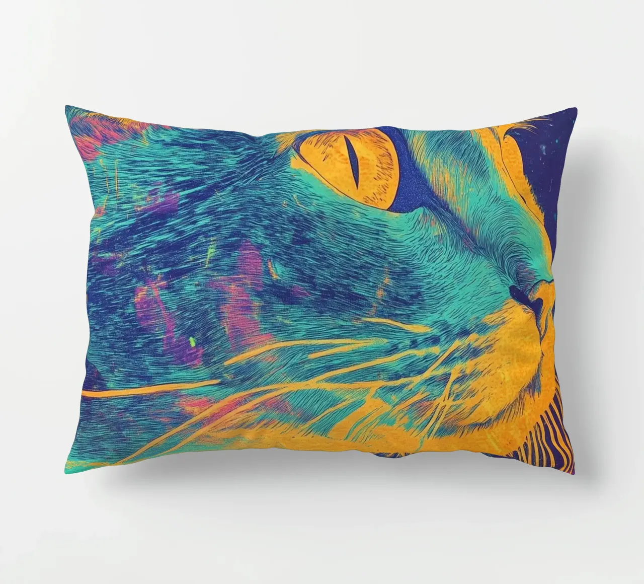 Gatto blu cuscino da Justyna Jaszke JBJart