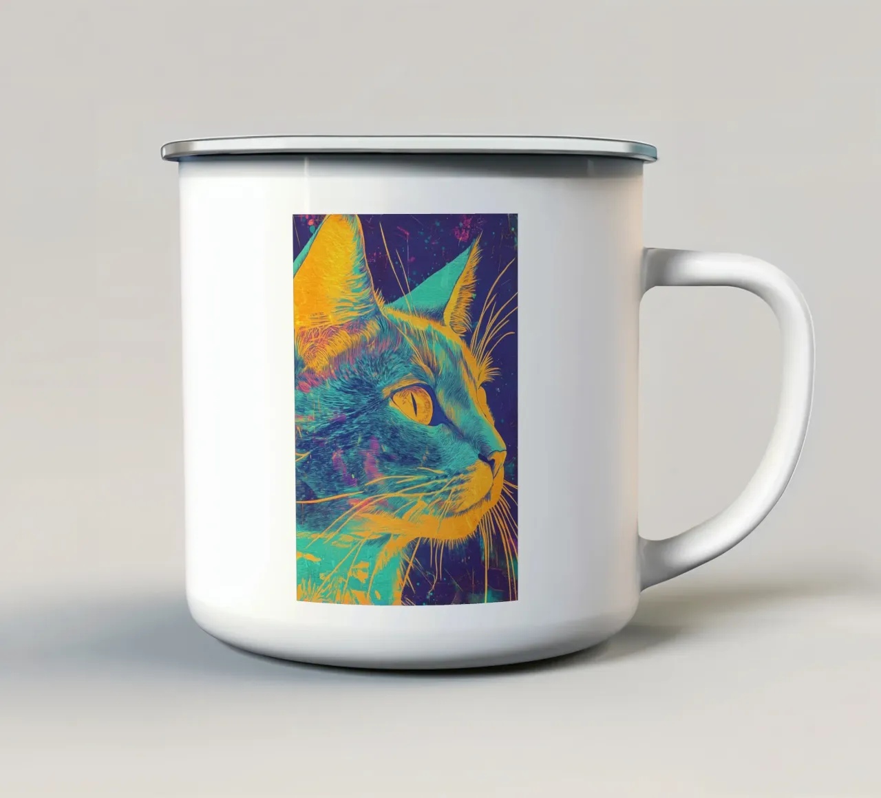 Gatto blu tazza in smalto da Justyna Jaszke JBJart
