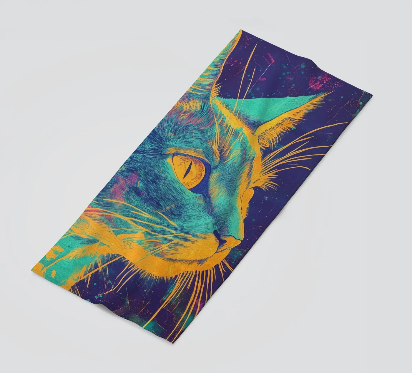 Gatto blu telo mare da Justyna Jaszke JBJart