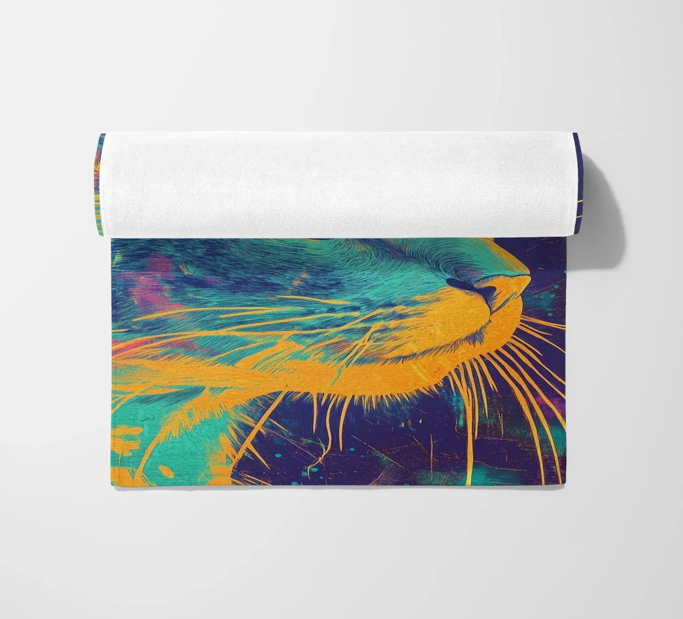 Gatto blu telo mare da Justyna Jaszke JBJart