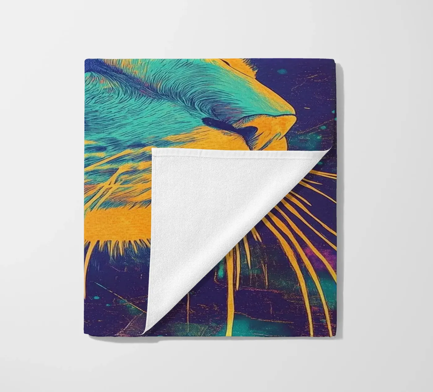 Gatto blu telo mare da Justyna Jaszke JBJart