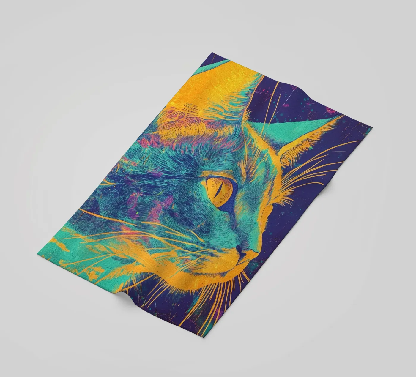 Gatto blu telo mare da Justyna Jaszke JBJart