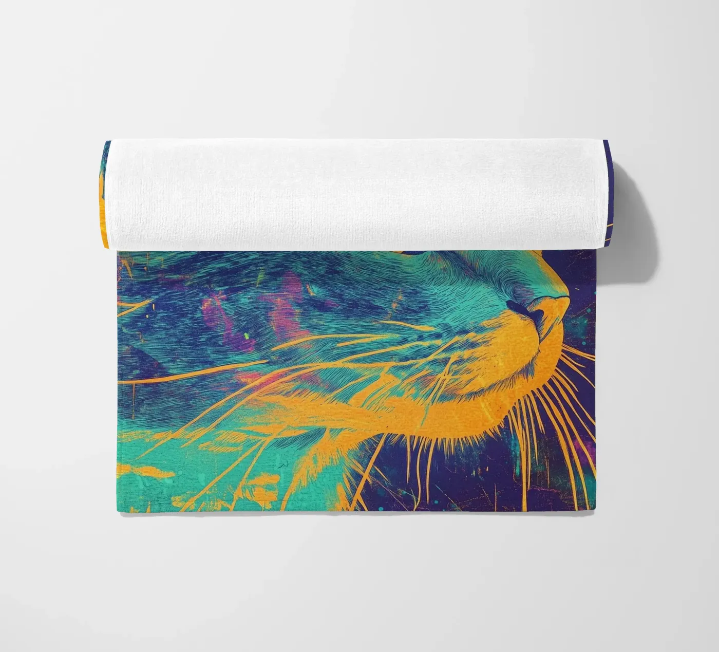 Gatto blu telo mare da Justyna Jaszke JBJart