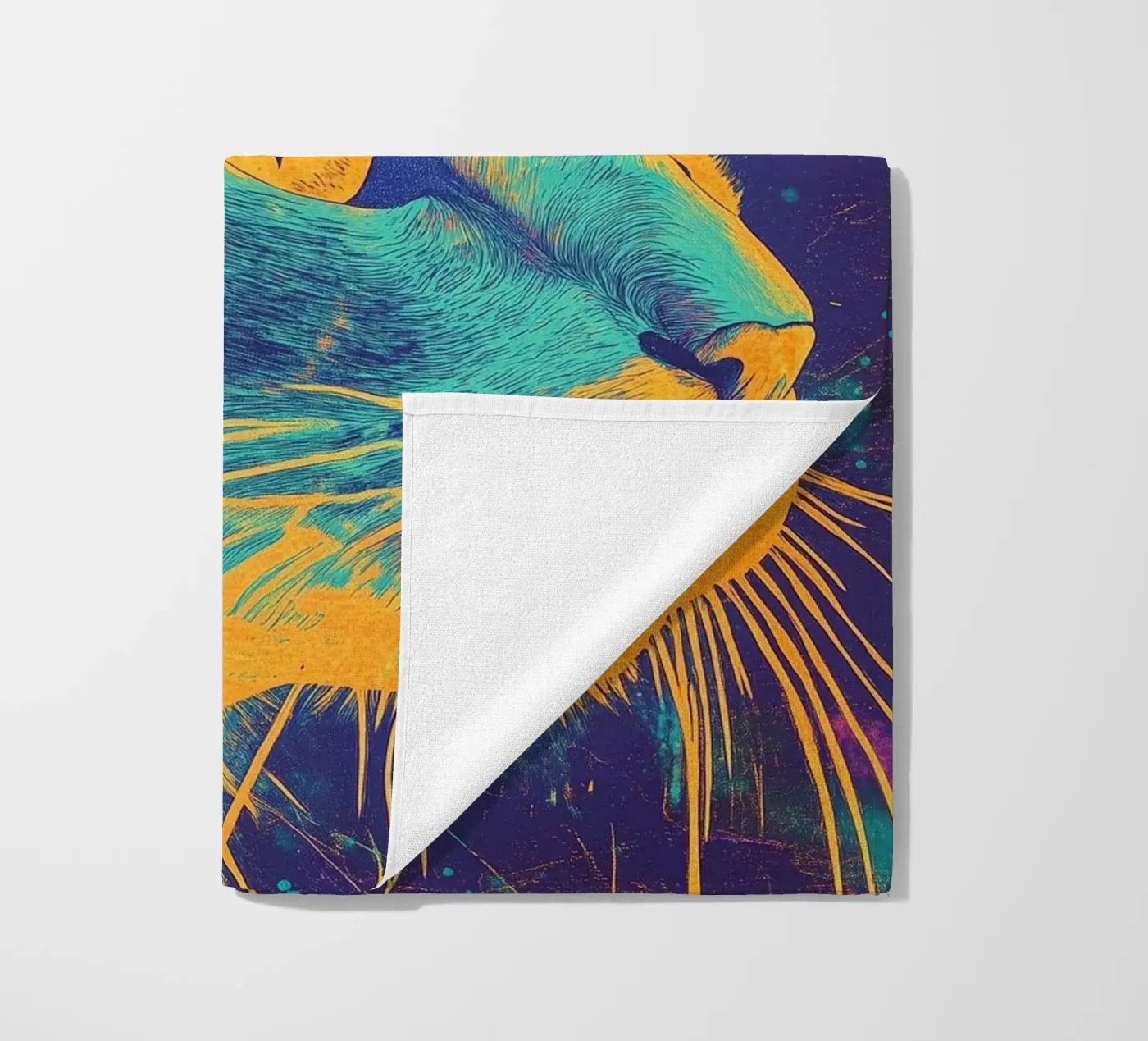 Gatto blu telo mare da Justyna Jaszke JBJart