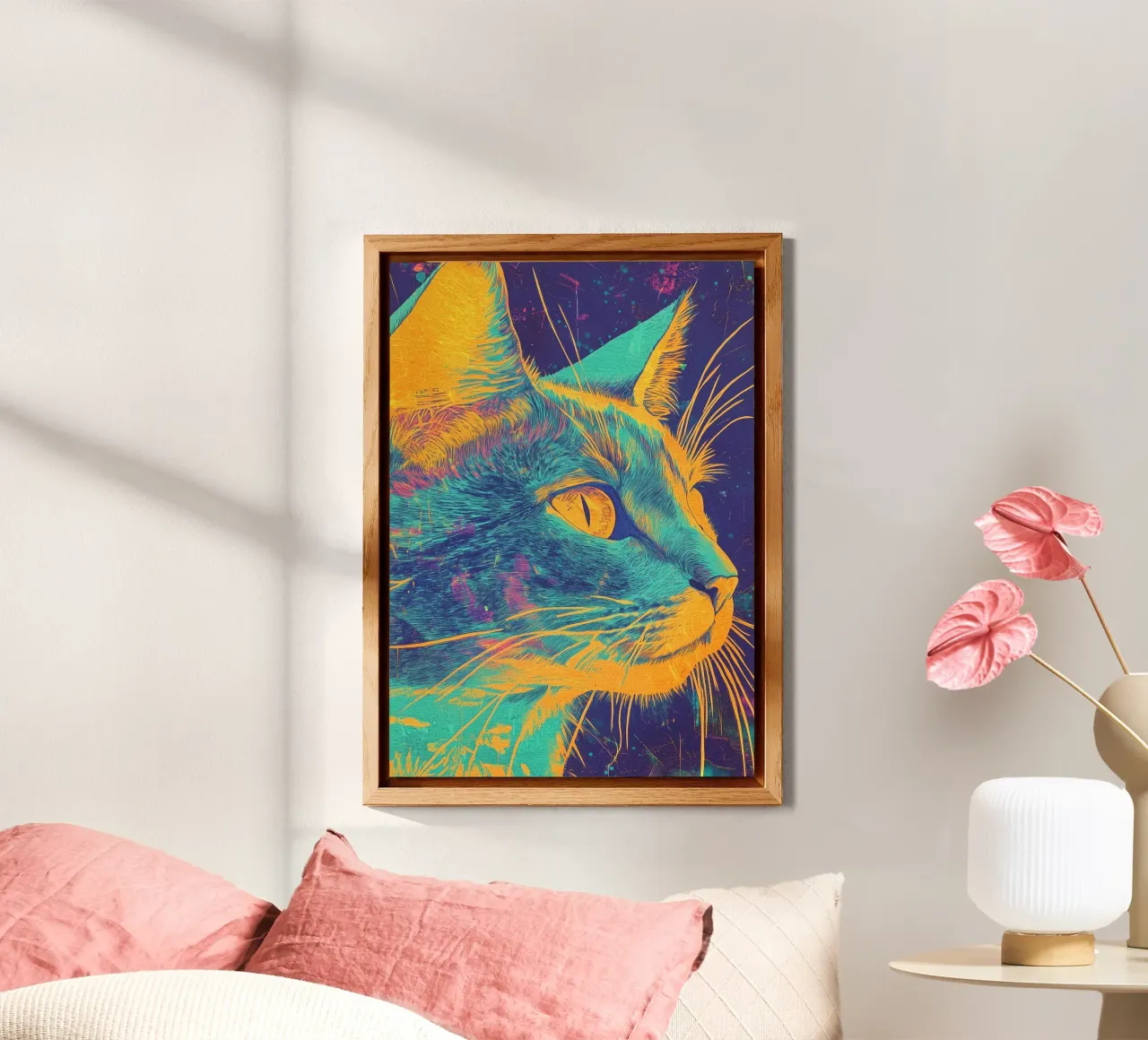 Gatto blu alluminio dibond da Justyna Jaszke JBJart