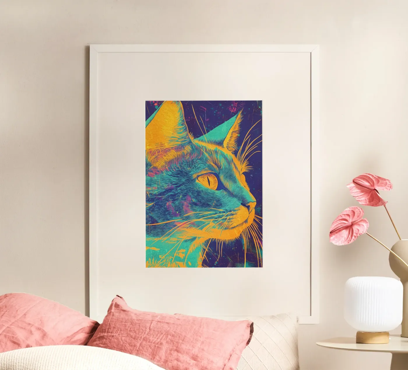Blue cat poster da Justyna Jaszke JBJart