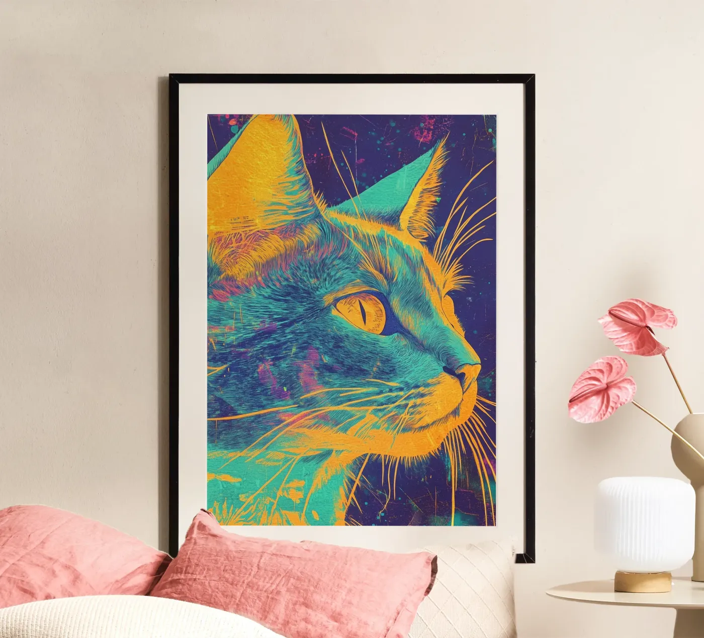 Blue cat poster da Justyna Jaszke JBJart