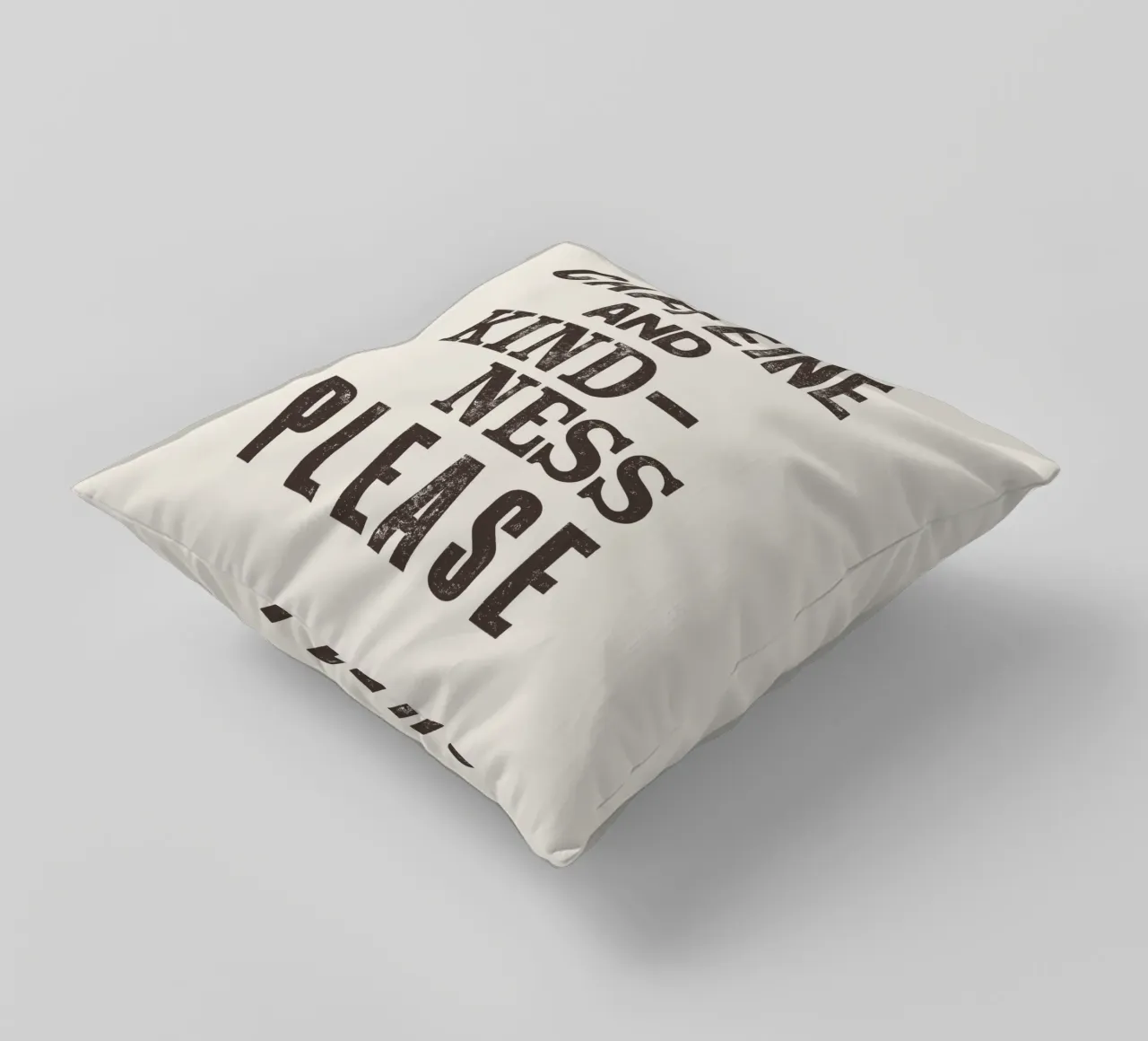Caffeine and Kindness Please Whimsical Letterpress Print decorative cushion by THE MOTIVATED TYPE