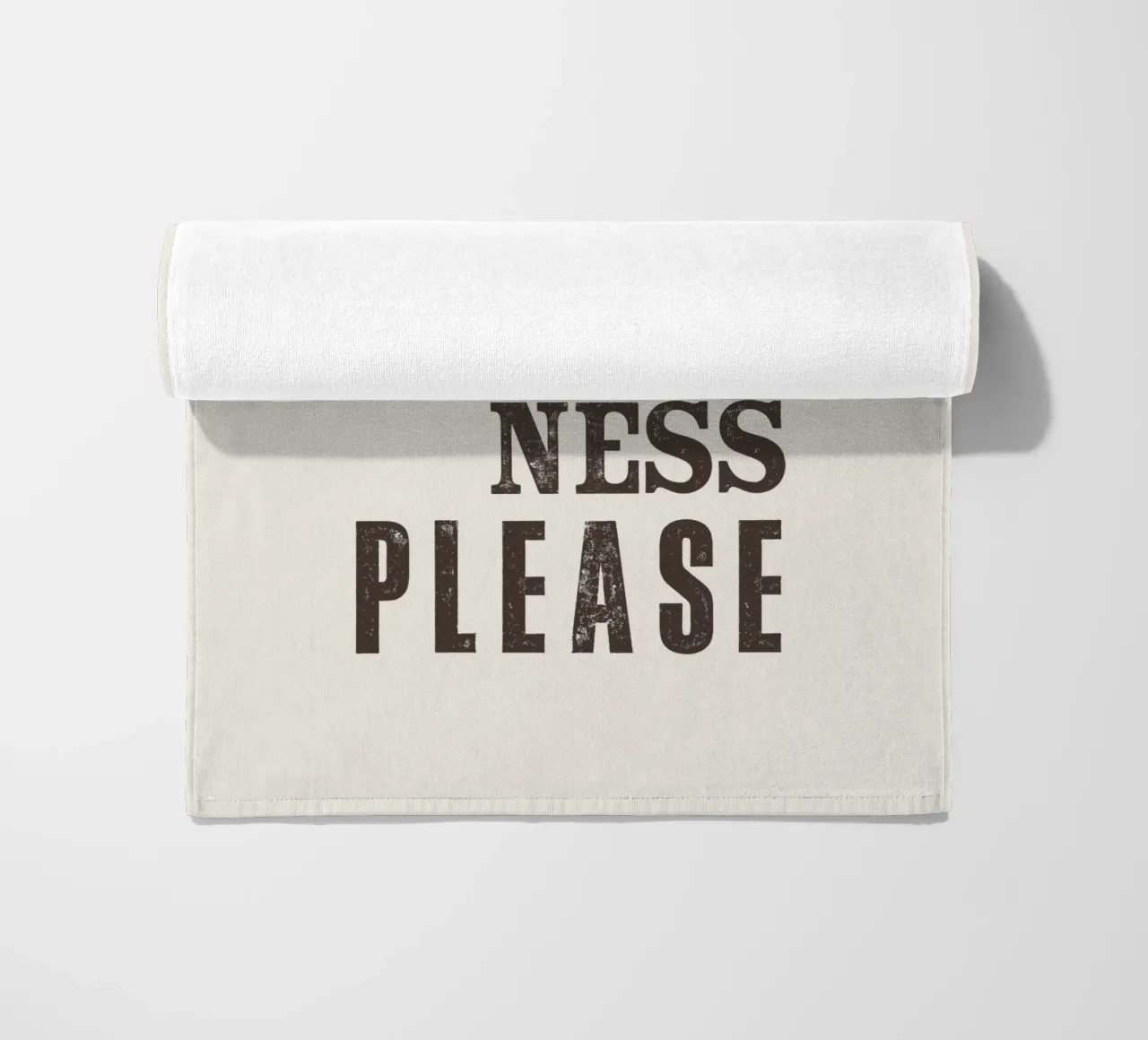 Caffeine and Kindness Please Whimsical Letterpress Print beach towel by THE MOTIVATED TYPE