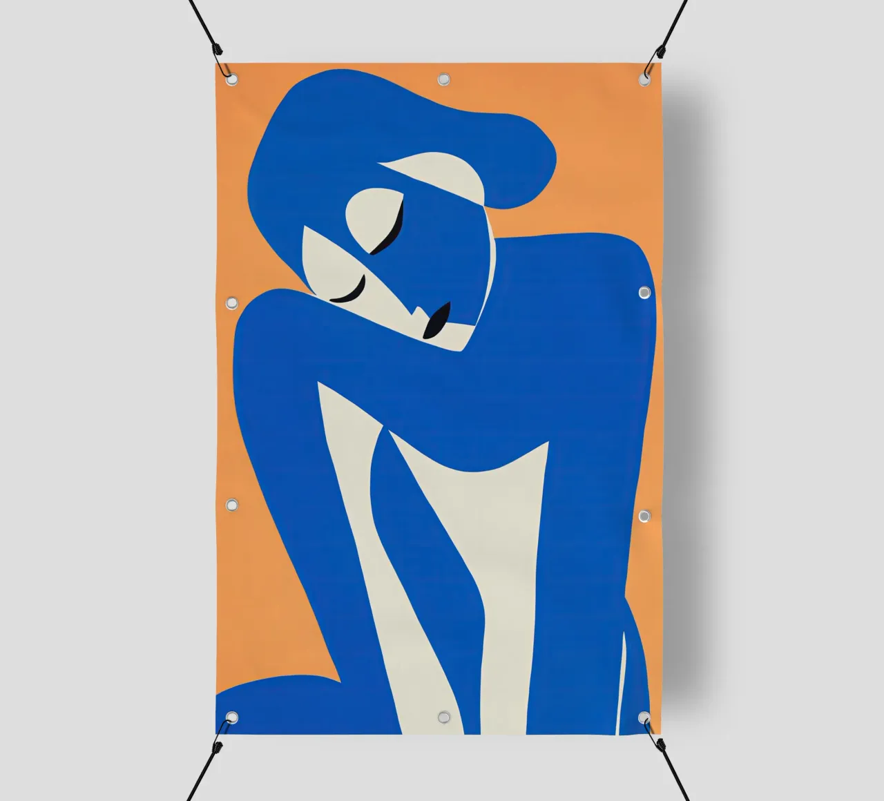 Donna dalla silhouette blu in stile Matisse telo in pvc da Autofocus