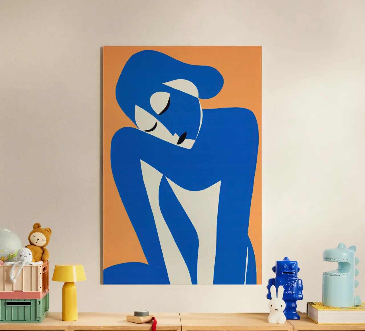 Donna dalla silhouette blu in stile Matisse plexiglass da Autofocus