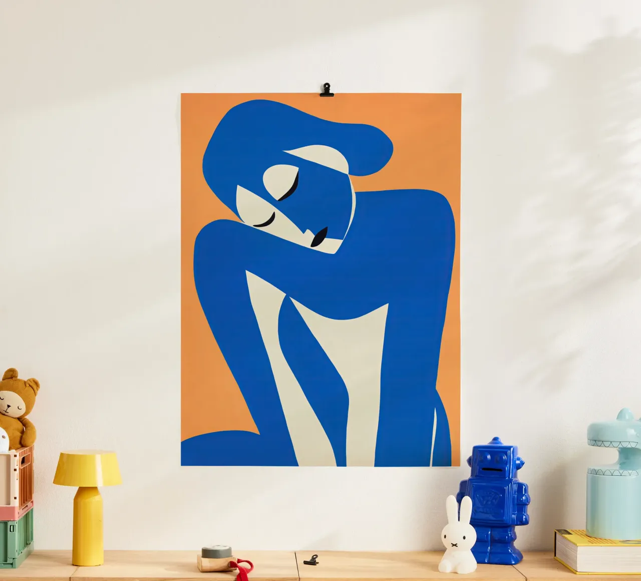 Donna dalla silhouette blu in stile Matisse carta hahnemühle da Autofocus