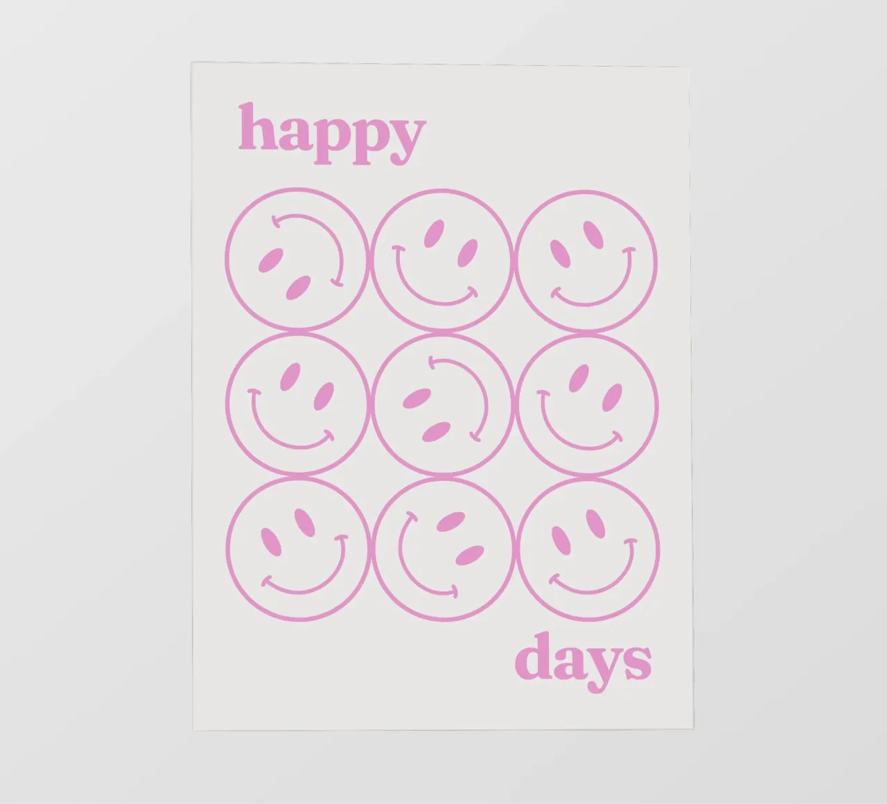 Smiley rosa Happy Days pellicola backlit da Paigaam Studio