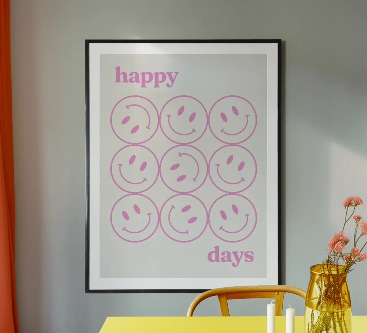 Smiley rosa Happy Days carta hahnemühle da Paigaam Studio