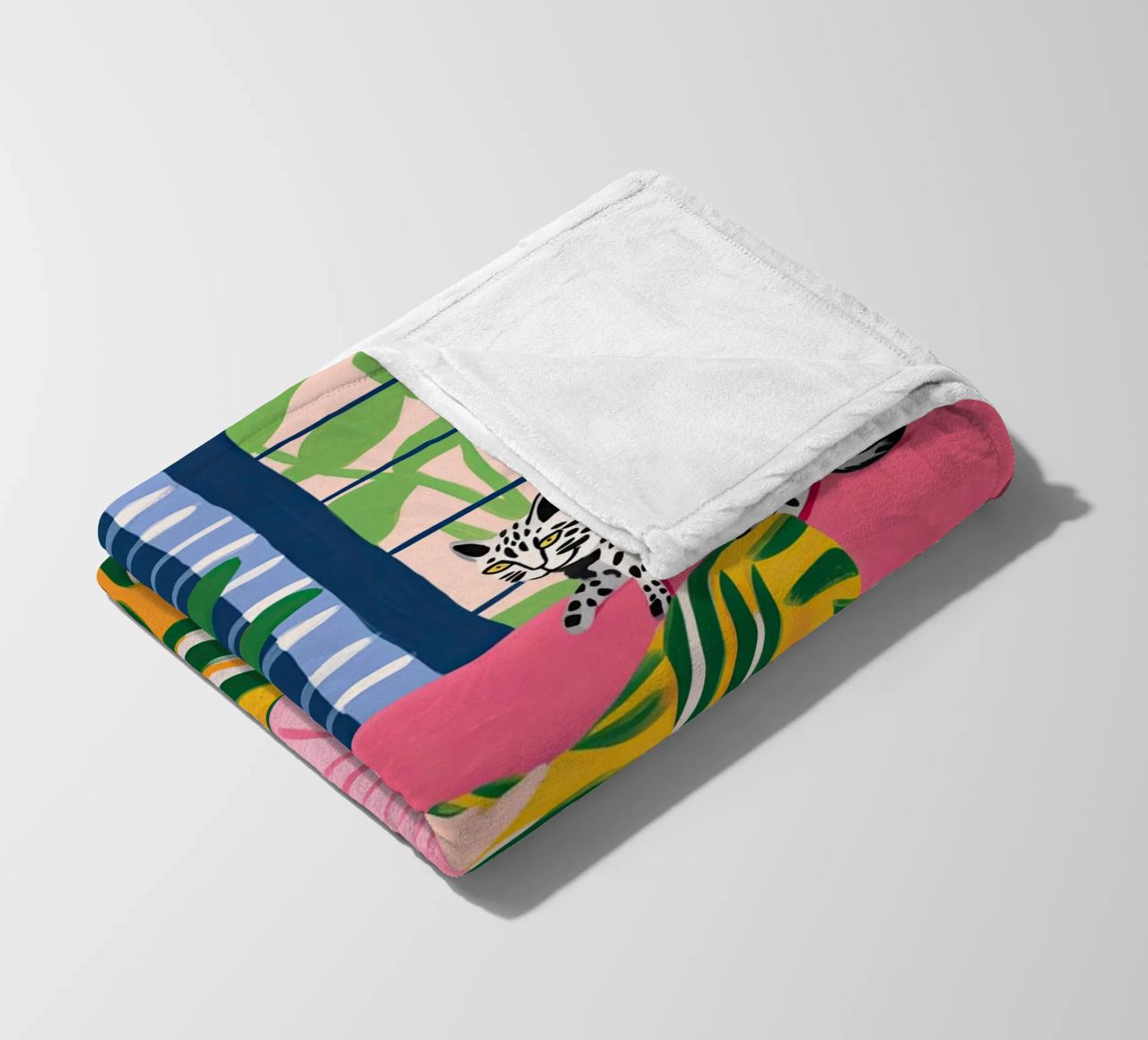 Il gatto vuole giocare | Illustrazione in stile Matisse coperta in pile da Autofocus