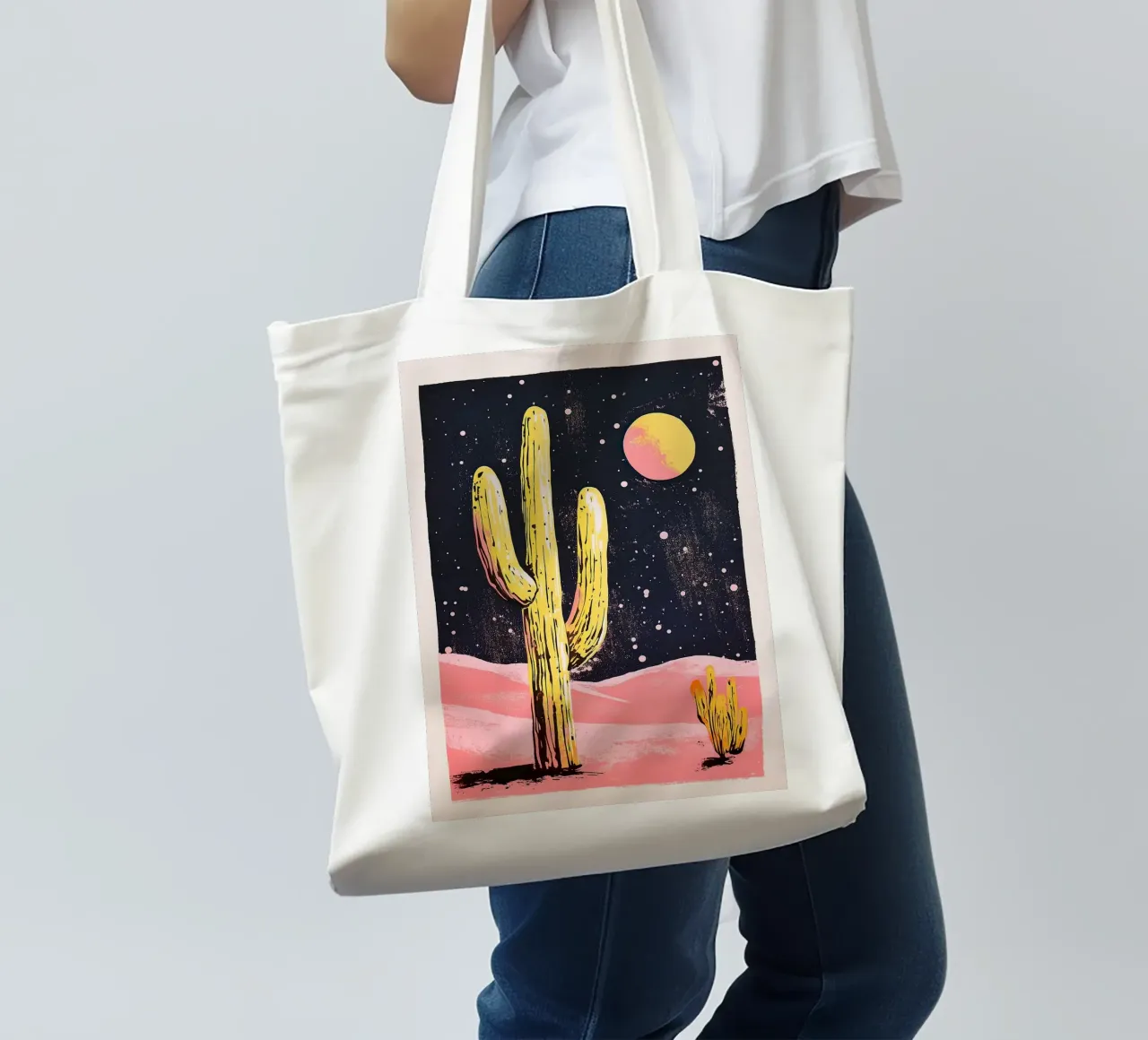 Cactus "Luna borsa in juta da Nikis Art Studio