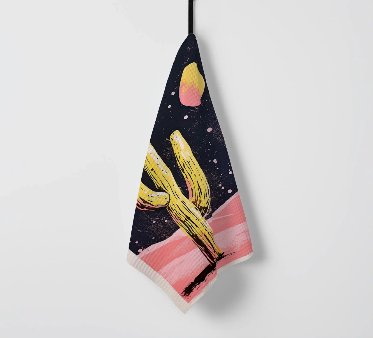 Cactus "lune torchon de Nikis Art Studio