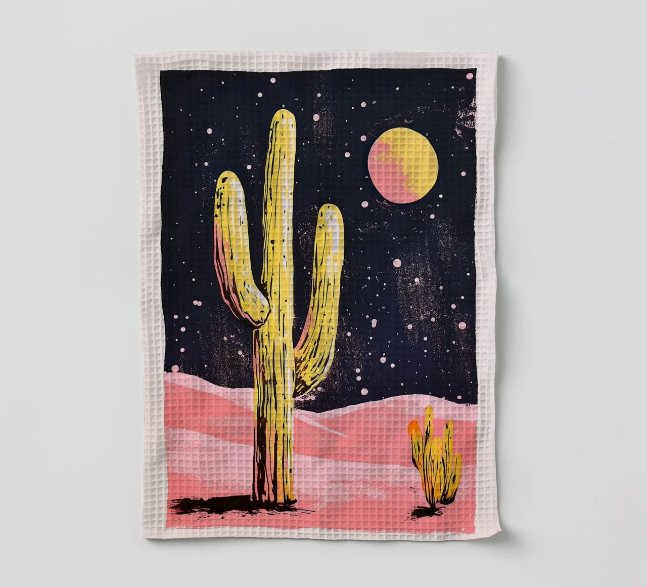 Cactus "lune torchon de Nikis Art Studio