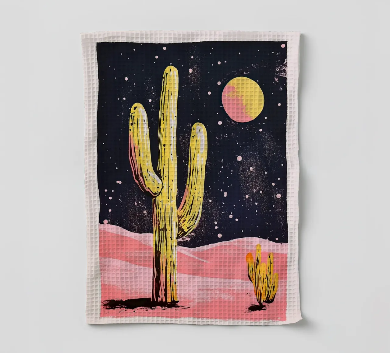 Cactus "lune torchon de Nikis Art Studio
