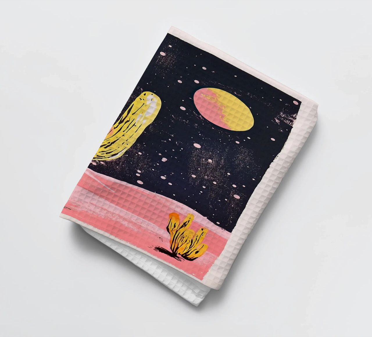 Cactus "lune torchon de Nikis Art Studio