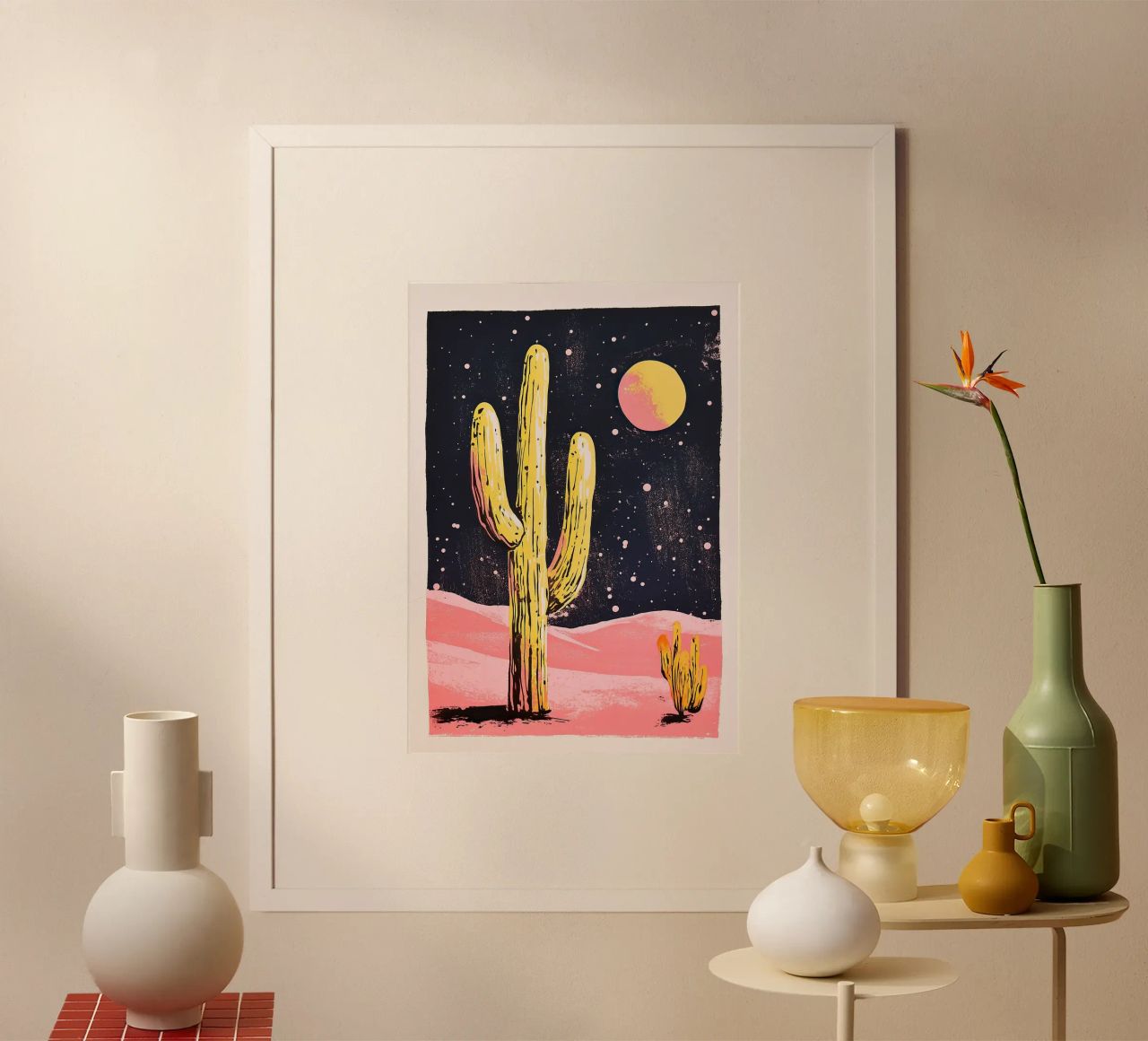 Cactus "Luna carta hahnemühle da Nikis Art Studio