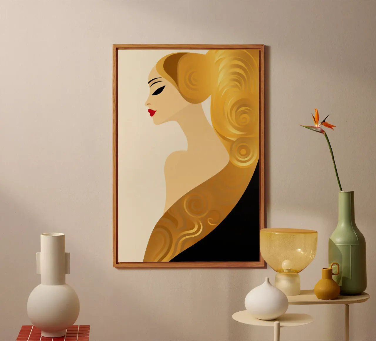 Donna d'oro Art Nouveau alluminio dibond da Autofocus