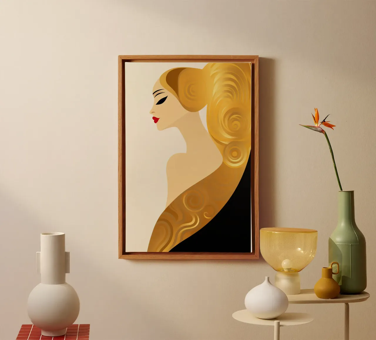 Donna d'oro Art Nouveau tela con Cornice a cassetta da Autofocus