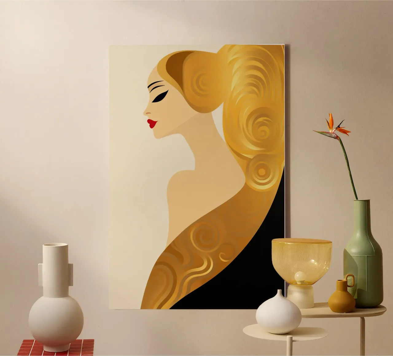 Donna d'oro Art Nouveau tela con Cornice a cassetta da Autofocus