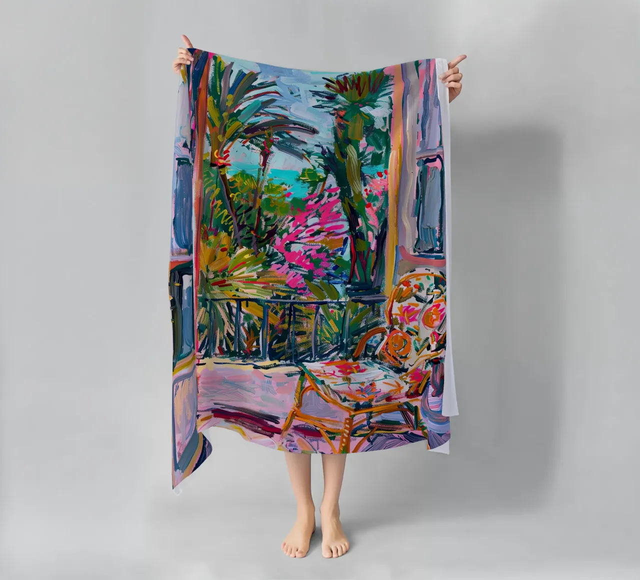 Matisse inspiriert Open Window Strandtuch von Nikis Art Studio