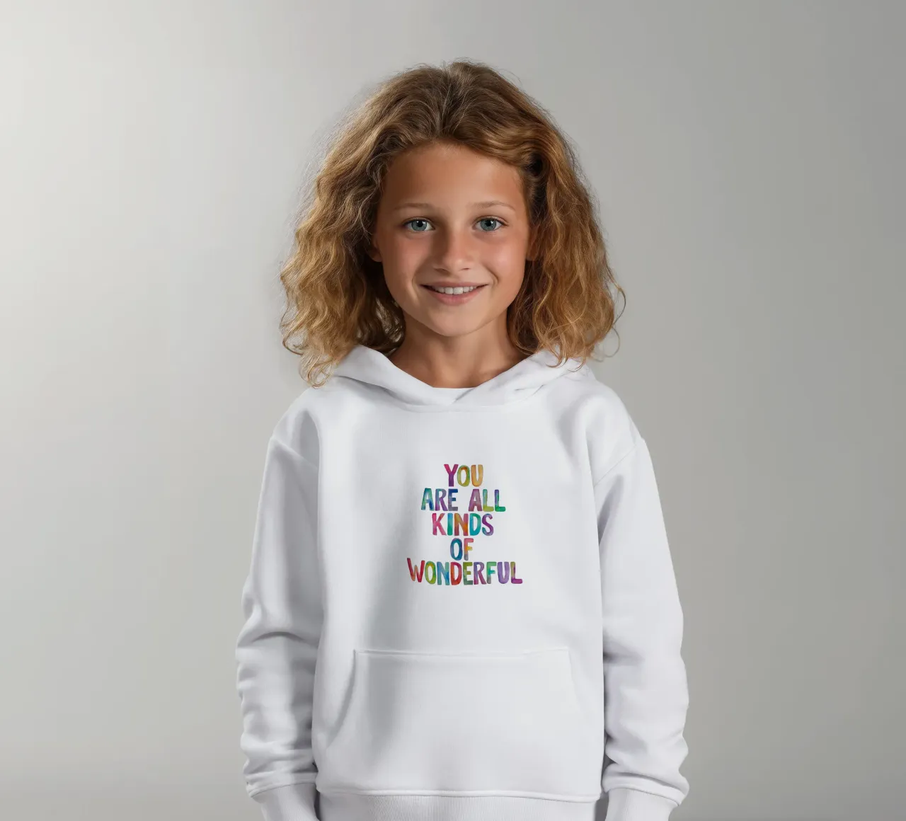 You Are All Kinds of Wonderful Typography Quote for Children kids hoodie by THE MOTIVATED TYPE