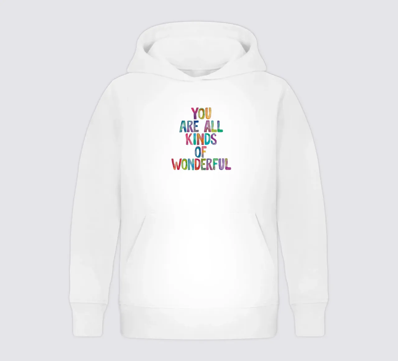 You Are All Kinds of Wonderful Typography Quote for Children kids hoodie by THE MOTIVATED TYPE