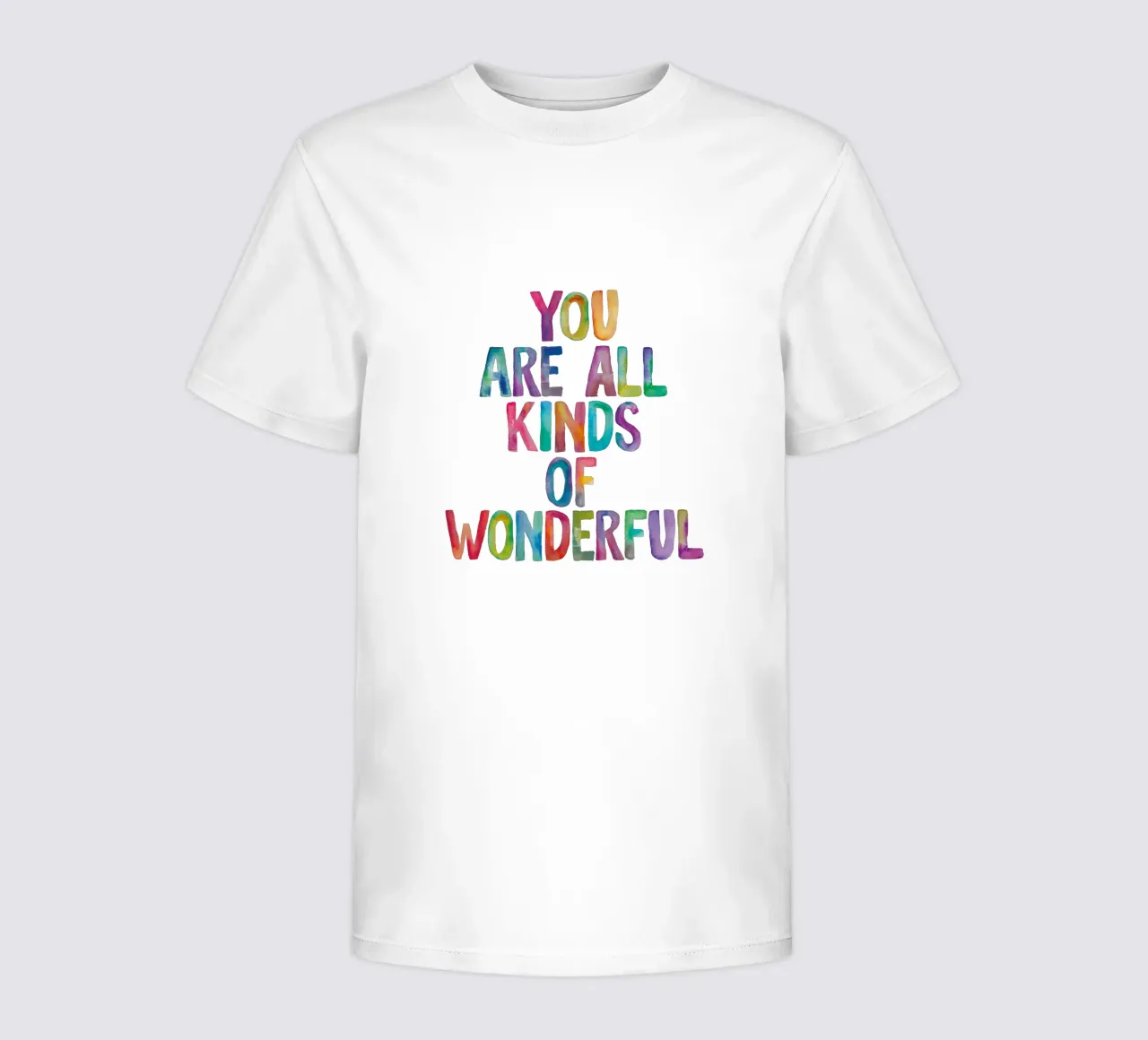 You Are All Kinds of Wonderful Typography Quote for Children kids t-shirt by THE MOTIVATED TYPE