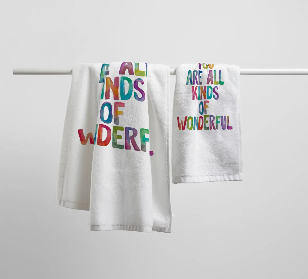 You Are All Kinds of Wonderful Typography Quote for Children towel by THE MOTIVATED TYPE