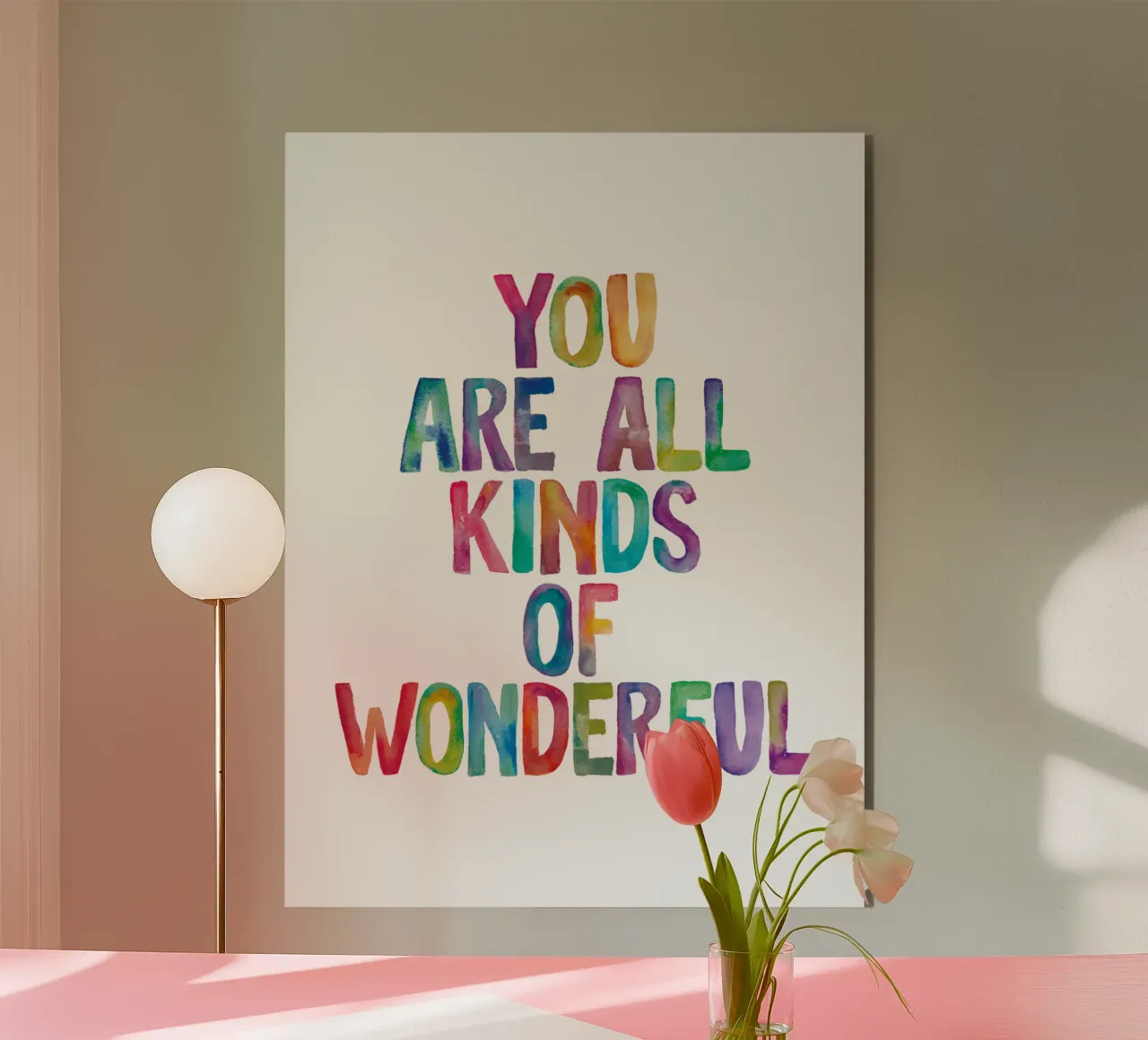 Sei tutti i tipi di meravigliosa citazione tipografica per i bambini alluminio dibond da THE MOTIVATED TYPE