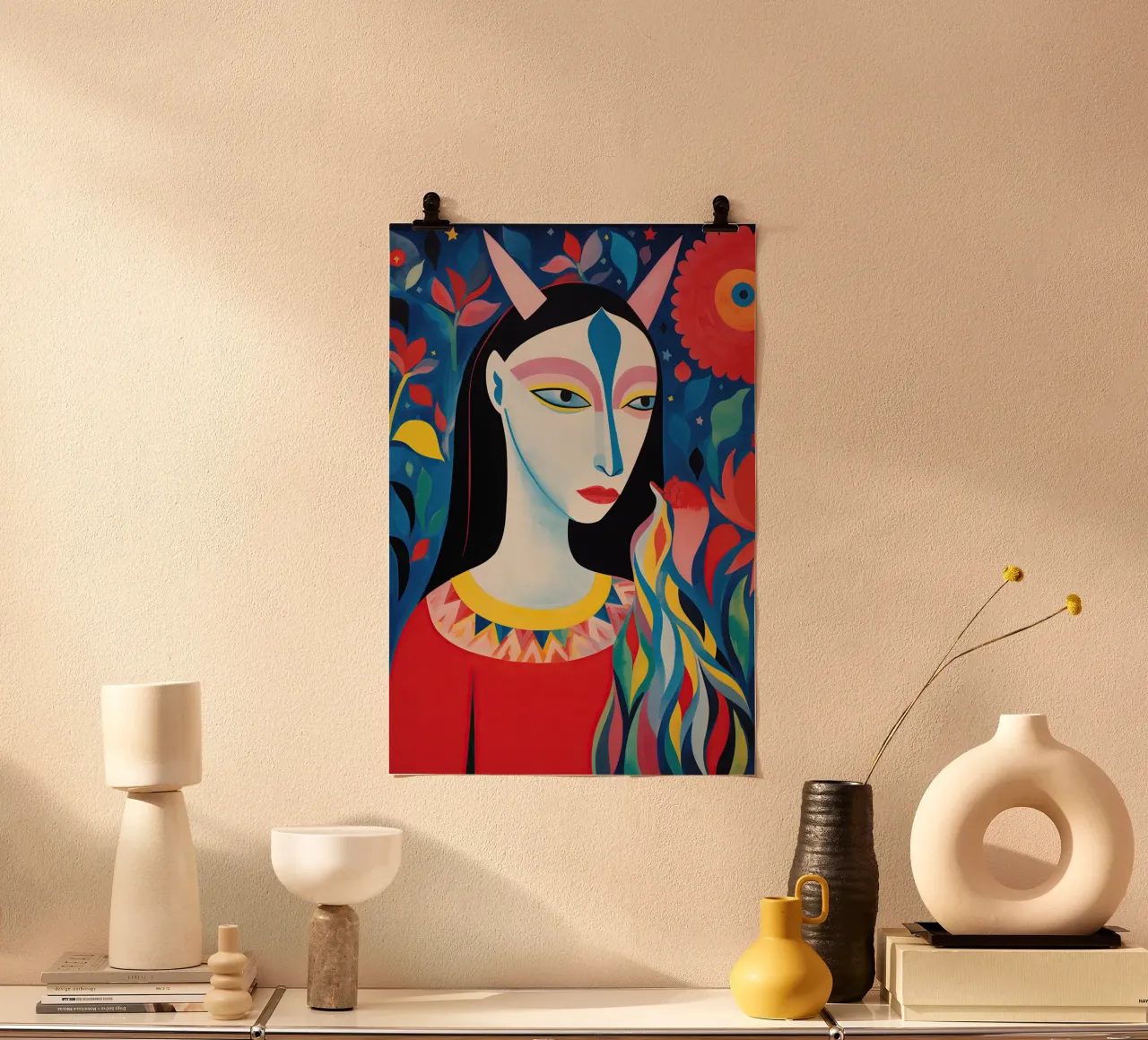 Colourful she-devil | Canvas painting hahnemühle by Autofocus