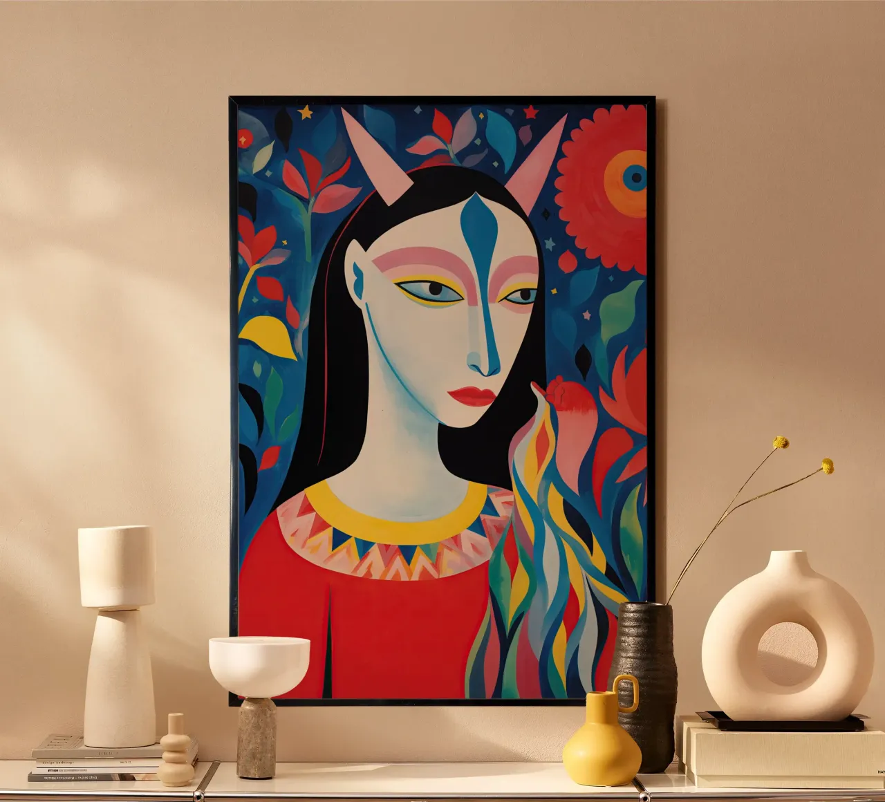 Colourful she-devil | Canvas painting hahnemühle by Autofocus