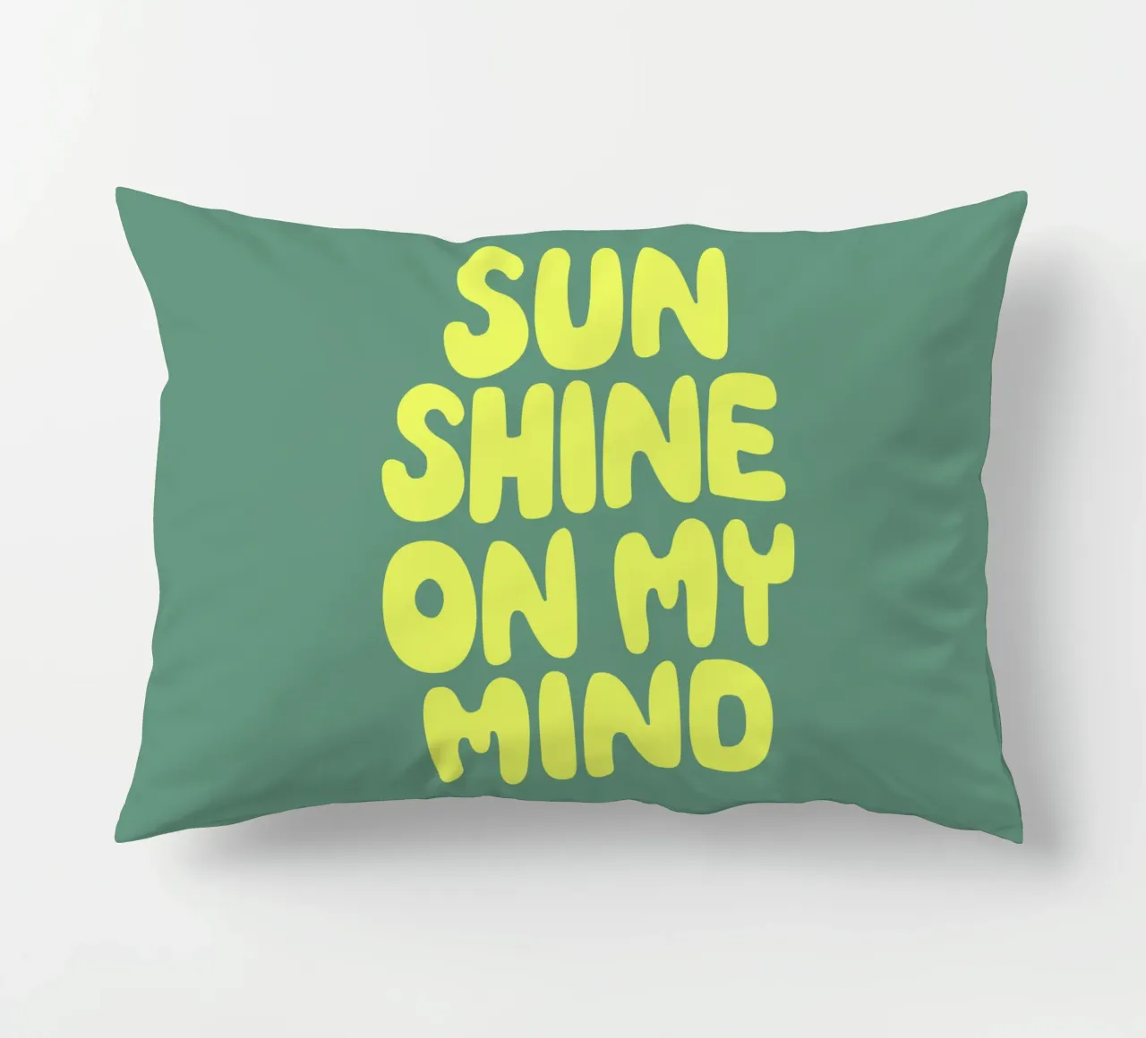 Sun Shine on My Mind Typographie optimiste et heureuse en jaune coussin de THE MOTIVATED TYPE