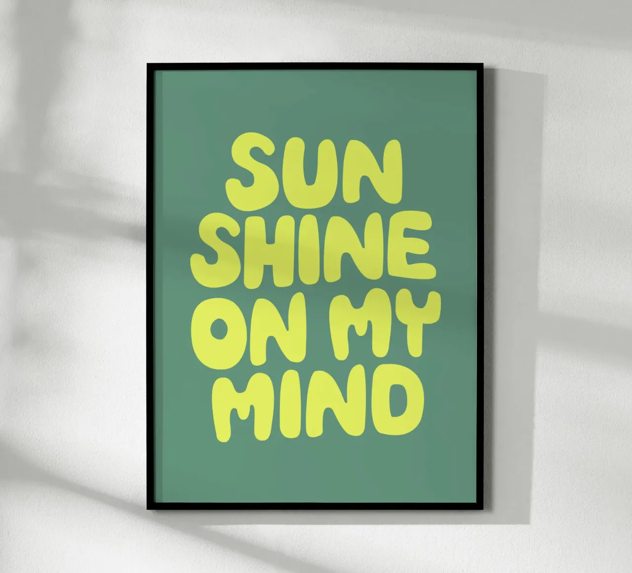 Sun Shine on My Mind Typographie optimiste et heureuse en jaune hahnemühle de THE MOTIVATED TYPE