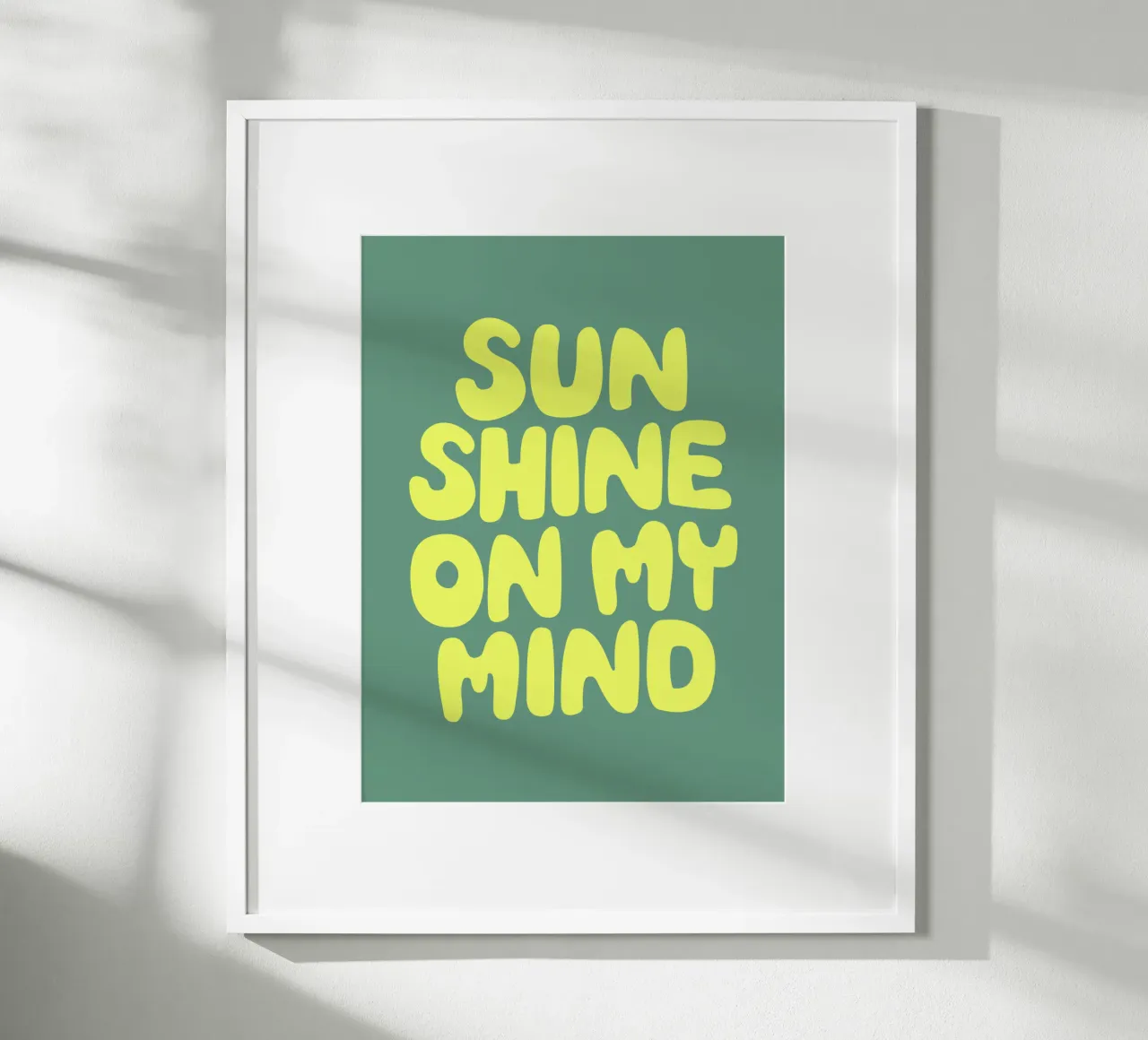 Sun Shine on My Mind Typographie optimiste et heureuse en jaune hahnemühle de THE MOTIVATED TYPE