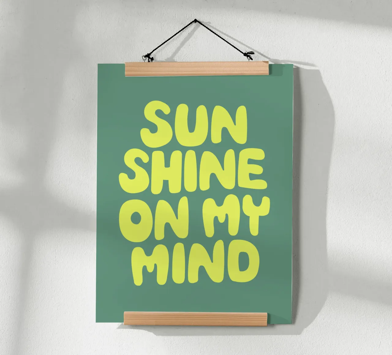Sun Shine on My Mind Typographie optimiste et heureuse en jaune hahnemühle de THE MOTIVATED TYPE