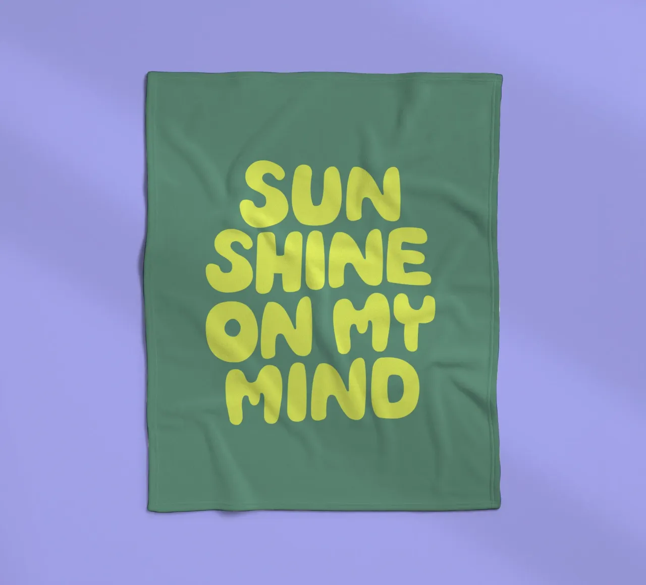Sun Shine on My Mind Typographie optimiste et heureuse en jaune plaid polaire de THE MOTIVATED TYPE