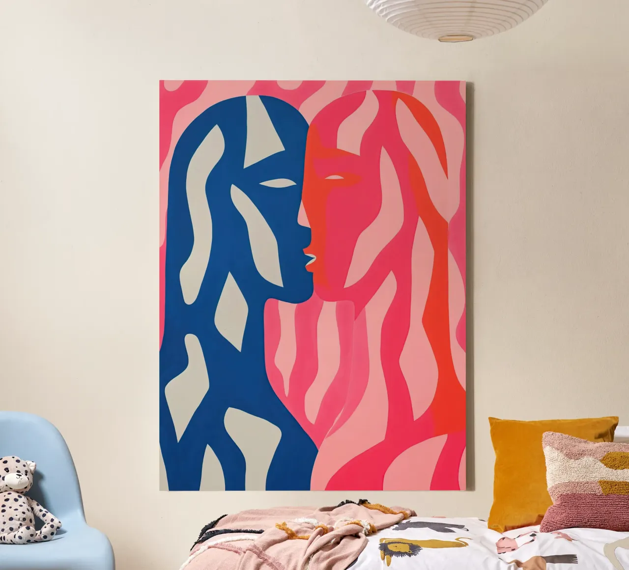 Let's slow fox | Abstract couple portrait canvas with Floater frame by Autofocus
