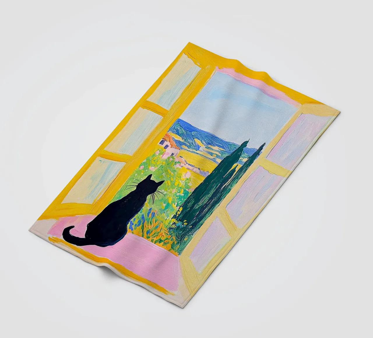 Cat Matisse ispira coperta in pile da Nikis Art Studio
